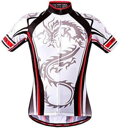 CZUP Men's Summer Outdoor Cycling Lightweight Top Bicycle Riding Breathable Short-Sleeve Jersey Dragon S