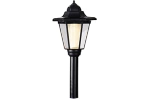 SOBOTOO Garden Lamp Post - Outdoor Solar Post Light - Solar Powered Black Garden Lantern Lamp Post Light Lawn Post Lamp Patio Pathway Walkway (Yellow)
