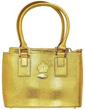 Pompöös by Harald Glööckler Damen Handtasche Schultertasche + Riemen gold