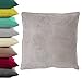 Produktbild Samt-Kuschel-Kissen VELVET mit RV u. herausnehmbarer Füllung / 45x45 cm / Deko-/Zierkissen / Sofakissen / silber (hell-grau)