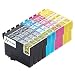 Produktbild K-Tinte kompatible Tintenpatronen für Epson T 1291 T 1292 T 1293 T 1294 (10er-Packung - 4 Black, 2 Cyan, 2 Magenta, 2 Gelb)
