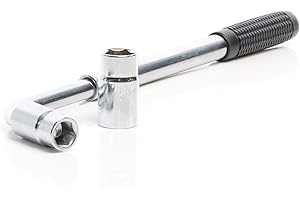 XPOtool Teleskop Radmutternschlüssel 350-530 mm, mit 2 Stecknüssen 17/19 mm u. 21/23 mm, ausziehbarer Radschlüssel aus Stahl, Schlüssel zum Reifenwechsel