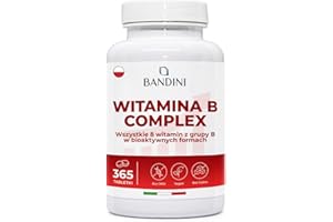 ‎BANDINI Bandini® Kompleks witamin B w dużych dawkach - 365 tabletek wegańskich (na 1 rok) - Kompleks witamin grupy B z kwasem foliowym, biotyną, B1, B2, B3, B5, B6, B12 - Kompleks witamin B bez GMO