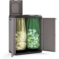Keter 9736000 Split Cabinet Recycling Basic 68 x 39 x 85 H, Grigio, 68x39x85 cm