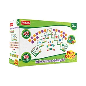Fundough - Make & Learn Activity Kit ,Cutting, Shaping and Learning , 3years + , Multi-Colour
