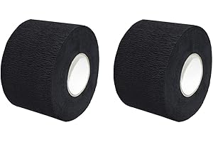 BAMBOOPACK 2 rollos de tiras de cuello de peluquero desechables Strentchy bandas de cuello de papel elástico Peluquería Accesorios de peluquería para peluquería estilo de peluquería (negro)