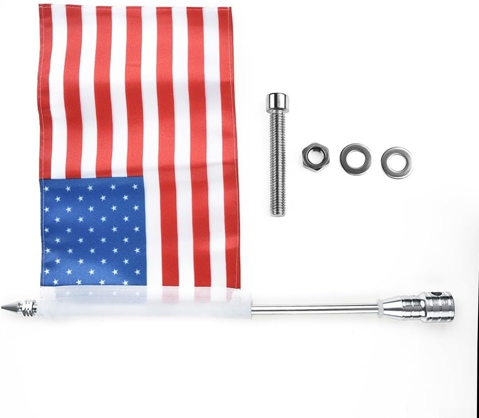 Dolvitrny For American Flag Motorcycle Accessory with Mount, For Durable Polyester Flag and Galvanized Pole, Motorbike Rear Rack Flag Holder for GL1800 and Touring Bikes