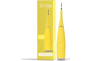 Smile Therapy Ultrasonic Electric Tooth Cleaner - Yellow | Plaque, Stain, Tartar & Calculus Remover | Gentle on Gums Teeth Flosser & Brace Cleaning Dental Kit | Rechargeable for Home & Travel