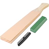 Alaoo Leather Sharpening Kit, Leather Sharpening Tool, Leather Sharpener | with Wood Handle with Polishing Compound and Angle