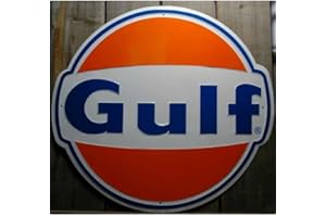 INCONNULUKRA Inconnu hotrodspirit - Plaque Gulf 60cm Logo année 60 tole Deco gaarge pub USA