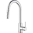 Tohlar Chrome Kitchen Sink Mixer Tap with Pull Out Sprayer, 2 Spray Modes Hot and Cold, Single Handle