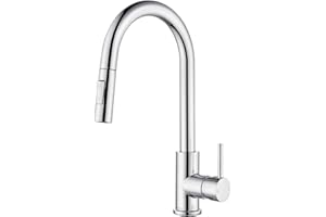 Tohlar Kitchen Sink Mixer Tap with Pull Out Sprayer Chrome, 2 Spray Modes Hot and Cold Mixer Tap for Kitchen Sink Single Handle Faucets