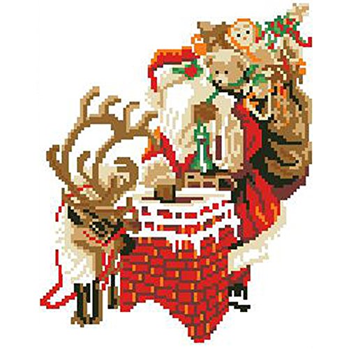 aihome Kreuzstich Winter Weihnachten Santa Claus Diamant Stickerei 5D Diamant DIY Malerei Kreuzstich für Weihnachten Decor, C - 4