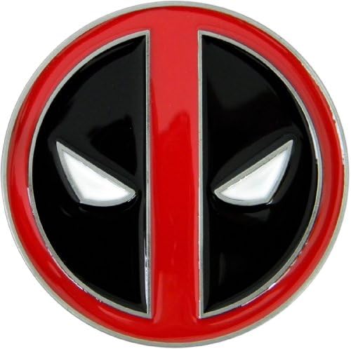 Bd Store Men's Deadpool Die Cast Chrome Finish Enameled Belt Buckle medium Red