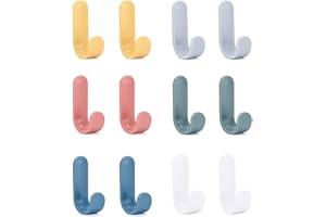 LONSVTTU 12 pezzi di gancio appendiabiti appendiabiti, gancio da parete in acciaio inossidabile,gancio da bagno porta asciugamani da bagno appendiabiti da cucina per bambini da ufficio