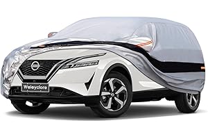 HOLTHLY 10 Layers SUV Car Cover Waterproof Breathable Medium,100% Waterproof Outdoor 4X4 Car Covers Rain Snow UV Protection Custom Fit for BMW X1, Mercedes Gla, Nissan Qashqai, Audi Q3, Etc.