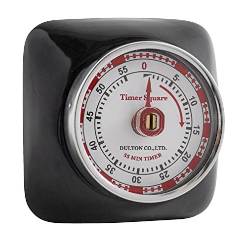 Nordal 4570 Kitchentimer - Küchentimer - Eieruhr - Retro-Look - mit Magnet - schwarz 7 x 7 x 3 cm