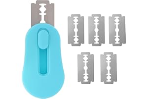 Gosknor Magnetic Bread Lame Dough Scoring Tool, Sourdough Scoring Tool with 5 Replaceable Blades Stainless Steel Dough Cutter for Bread Baking Supplies (Blue)