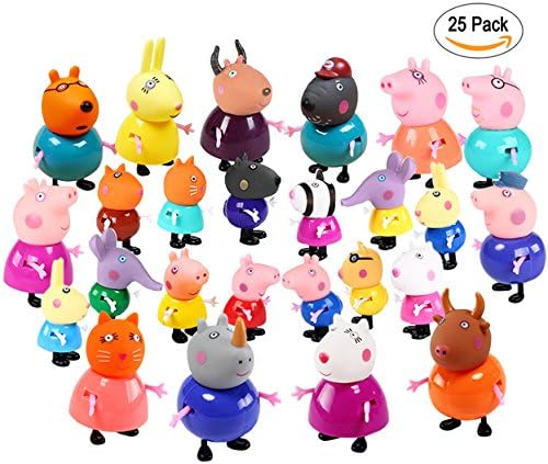 Mini Pig's Family and Friends Figures Toys - Cake Toppers for Kids