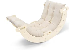 Lischwert Arco da arrampicata in legno con cuscino e braccioli, 2 in 1, arco da gioco per interni, struttura da arrampicata e barca a dondolo, combinabile con triangolo da arrampicata/scivolo