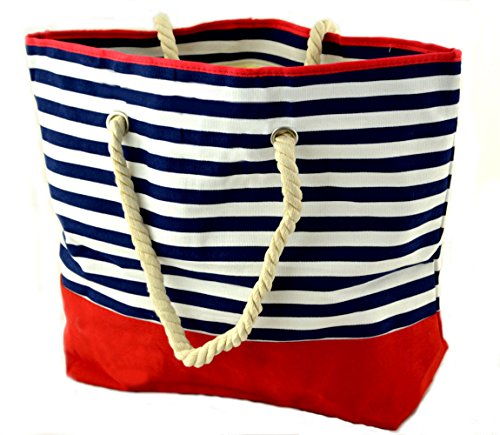 Preisvergleich Produktbild Marine-Strandtasche (DunkelBlau-Rot)