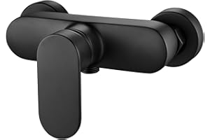 Namuoto Monamando de Ducha, Grifo de Ducha Monomando, Montaje en Pared y G1/2 Salida Inferior, Negro