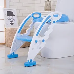 Divyog Baby Kids Foldable Potty Trainer Seat for Toilet Potty Stand | Ladder Step up Training Stool with Non-Slip Steps Ladder Adjustable Foldable for Boys Girls Toddlers Kids