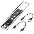 Tobo NVME M.2 to Type-C USB3.1 Gen2 10Gbps Transparent External Solid State Drive Adapter Enclosure for 2280 2260 2242 2230 PCI-E M2 M-Key SSD, USB Type C Converter Case-TD-949HS-3