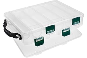 Rayong Boite de Leurres Transparent,Boite de Peche Etanche,12 Compartiments Boîte de Rangement pour Accessoires de Pêche,Leurres de Pêche,Outils de Pêche Boîte à Appâts