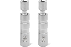 GYSRXS 2 Stück Zündkerzenschlüssel Universal 3/8-Zoll Zündkerzen Nuss Magnetisch 12 Punkte Zündkerzenschlüssel Dünnwandig für die Entfernen von Zündkerzen(14mm und 16mm)