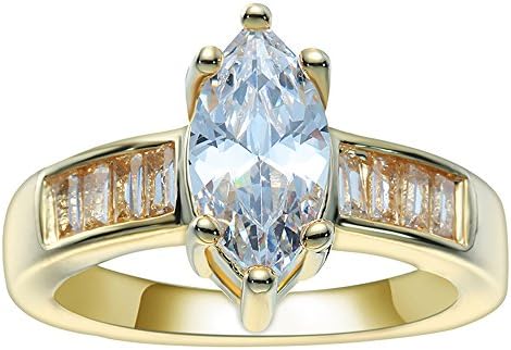 Luxury White AAA CZ zircon Wedding Rings for Women gold-color Fashion Fine Jewelry Anniversary Gift Drop shipping