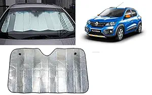 Autopearl Collapsible Mesh Foldable Auto Front / Rear Window Sun Shade Car Windshield For Renault Kwid Climber (130 * 60 Cm_Silver)