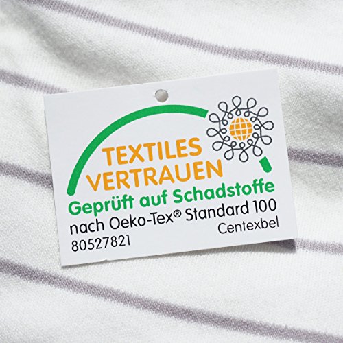 Ganzjahres Baby-Schlafsack 2-teilig – Langarm-Innensack & gefütterter Außensack | Temperaturen von 15 bis 30°C | Streifen Beige Schäfchen | Birnenform ohne störende Rücken-Nähte (1-12 Monate) - 7