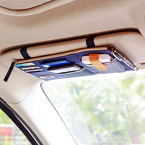 G2Plus New Multi-purpose Pouch Auto Car Sun Visor Organizer Pouch Bag Card Storage Holder 29 cm * 14cm (Blue)