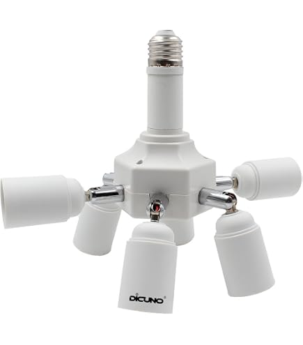 Rallonge De Douille E27 Réglable - Adaptateur Flexible Pour Ampoule - Pivote à 360° - Blanc