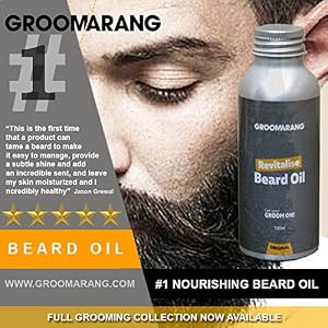 Groomarang Gold Collection Gift Set Beard Oil 30ml Catcher Comb - Image 2