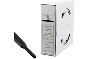 Offgridtec wąż termokurczliwy, 10 m, 1,2 mm > 0,6 mm, czarny, pojemnik do dozowania, do warsztatu samochodowego