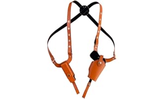 MEROURII Schulterholster Vertikal, Einstellbar PU Leder Pistolenholster, Hidden Underarm Shoulder Holster mit Magazintaschen für 1911 92 96 G45,43 Braun