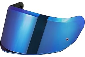 VCOROS Helmvisier für FF808 Stream II,Motorradhelm Visier,Motorrad Windschutzscheibe Helm Visier passen,Helmlinsenvisier Vollgesichtsanpassung (Chrom Blau)
