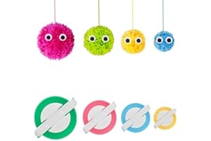 Cisixin Set da 4 Pezzi Pom Maker, Strumento per Creare Pompon