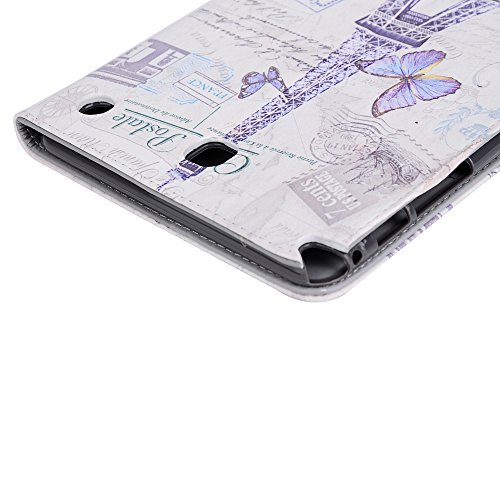 Galaxy Tab A 9.7 T550 Hülle, Deenor Oil painting Design Flip Tasche PU Leder Abdeckung Stand Schutzhülle für Samsung Galaxy Tab A 9.7 SM-T550. (Tower and Butterfly) - 5