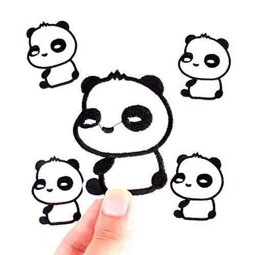 xunhui Panda Cute Animal parches hierro en Cartoon Ropa para ropa infantil pegatinas DIY barato bordado parches 10 piezas