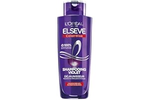 L'OREAL PARIS L'Oréal Paris - Shampooing Violet Déjaunisseur - Pour Cheveux Blonds, Décolorés, Méchés ou Blancs - Neutralisation des Reflets Jaunes & Orangés - Elseve Color-Vive - 200 ml