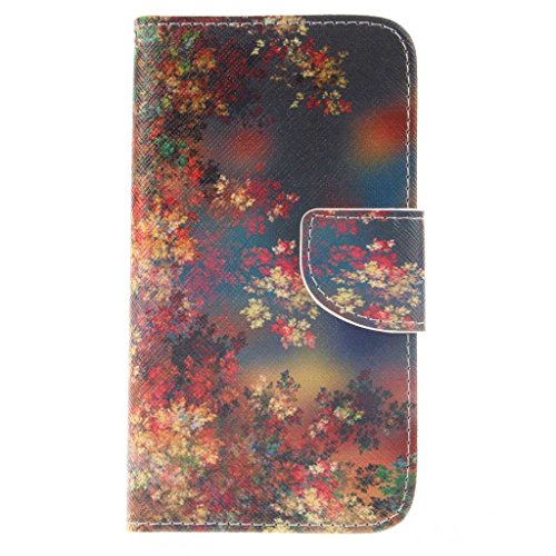 Samsung Galaxy S5 Mini Hülle, BoxTii® Schutzhülle + Frei Hartglas Displayschutzfolie, PU Leder Hülle mit Kartenfächern Magnetverschluss und Ständer Funktion für Samsung Galaxy S5 Mini, Kratzfeste Weiche Lederhülle Flip Wallet Ledertasche Wickelfalz Handyhülle mit Silikon Rückschale Case Cover für Samsung Galaxy S5 Mini (#9 Baum)
