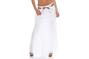 MALITO MORE THAN FASHION Malito Falda con cinturón Verano Tramo Maxi A-línea 1116 Mujer Talla Única