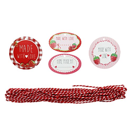 COM-FOUR 60x Etiketten für Gläser und Flaschen, in verschiedenen Designs, Band zum Befestigen - 2