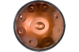 CGDX Tamburo In Acciaio Manuale, Strumento Steel Pan, 9 Note 22 Pollici 432 Hz In Re Minore Con Custodia Morbida Handpan, Supporto Durevole Handpan, 2 Mazzuoli Handpan, Panno Antipolvere