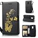 Produktbild Moto G4 Play Hülle, Anlike Schutzhülle für Motorola Moto G4 Play (5.0 Zoll) Wallet Tasche [Butterfly geprägte Serie Bronzing] Handyhülle - Schwarz