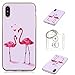 Produktbild Hülle iPhone X Hülle,TPU Case Schutzhülle Silikon Case,Niedliche Cartoon Malerei Durchsichtige TPU Bumper Handy Tasche Case Cover Etui für Apple iPhone X + Schlüsselanhänger (O) (1)