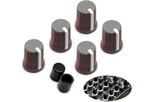 WXYINSPAS 5 Stück Universal EQ Drehknopf Ersatz Equalizer Potentiometer Fader Knöpfe Push Rod Cap für DJ Controller Mixer Konsole Pioneer DJM, DDJ, XDJ, Denon Numark AKAI RANE VESTAX (graue Hüte)